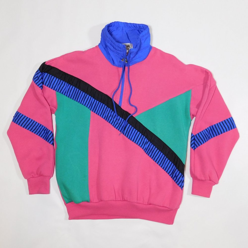 Vintage 1980s 1990s CASUAL ISLE Pastels SKI Workout Sweatshirt Womens Unisex S